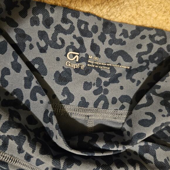 Gap Bundle of 2 Girl's Athletic Leggings, Size M (8) Black Blue Leopard - Picture 5 of 6